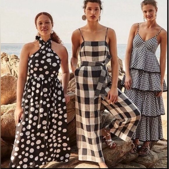 J. Crew Dresses & Skirts - .J. Crew Spiro Tiered Gingham Cotton- Poplin Midi Dress Ruffle Sz 6